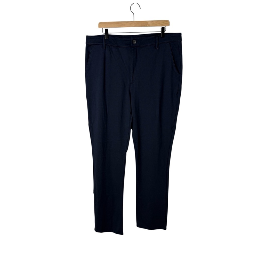 True Classic Navy Blue Casual Chino Pants Size 38 Stretch - Picture 2 of 6